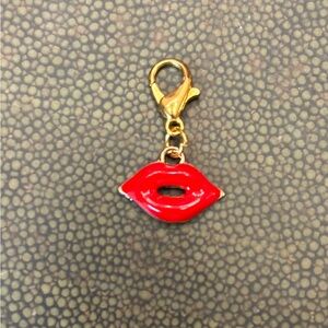 New whimsical shoe charm bag zipper pull Red Lip Charm Keychain